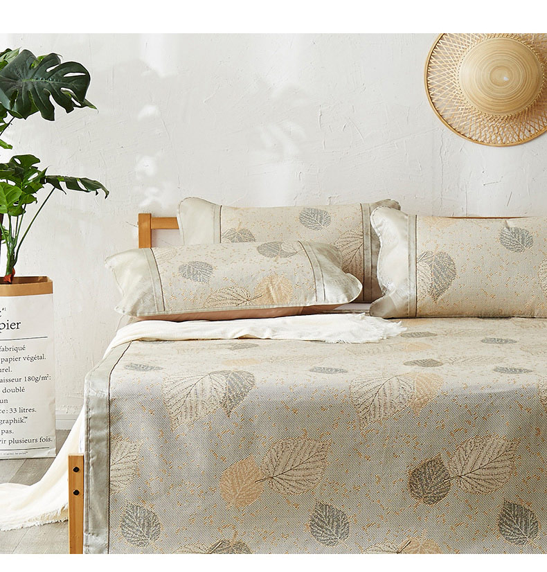 Giống như New jacquard lụa ghế băng ba mảnh có thể gập lại mat 1.8m cho giường ngủ âm thanh lá Thủ - Thảm mùa hè chiếu mây điều hòa
