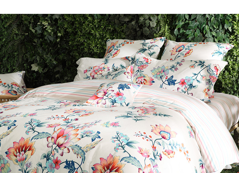 Giống như một gia đình bốn Brushed bông dệt giường bộ phong cách mục vụ giường bông thơm làm say - Bộ đồ giường bốn mảnh giá chăn ga gối đệm