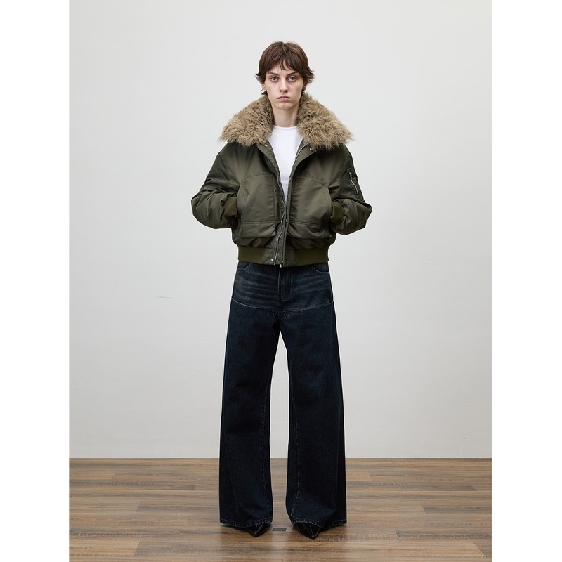 Command N Detachable Wool Collar Pilot Uniform down Jacket