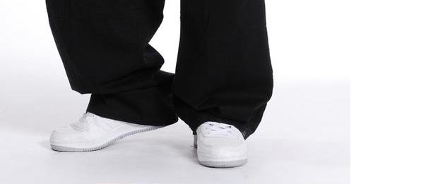 Quần cotton nam mùa thu rộng rãi quần hip-hop hip-hop giản dị Quần béo cộng với béo cộng với quần nam quần jean nam đẹp