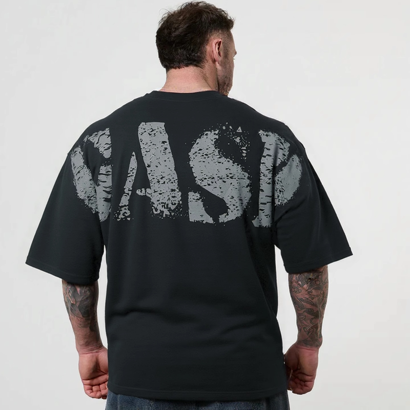 Short-Sleeved T-Shirt for Men, Gasp Sports Retro Training Loose Summer Oversized Waffle Fitness Clothing