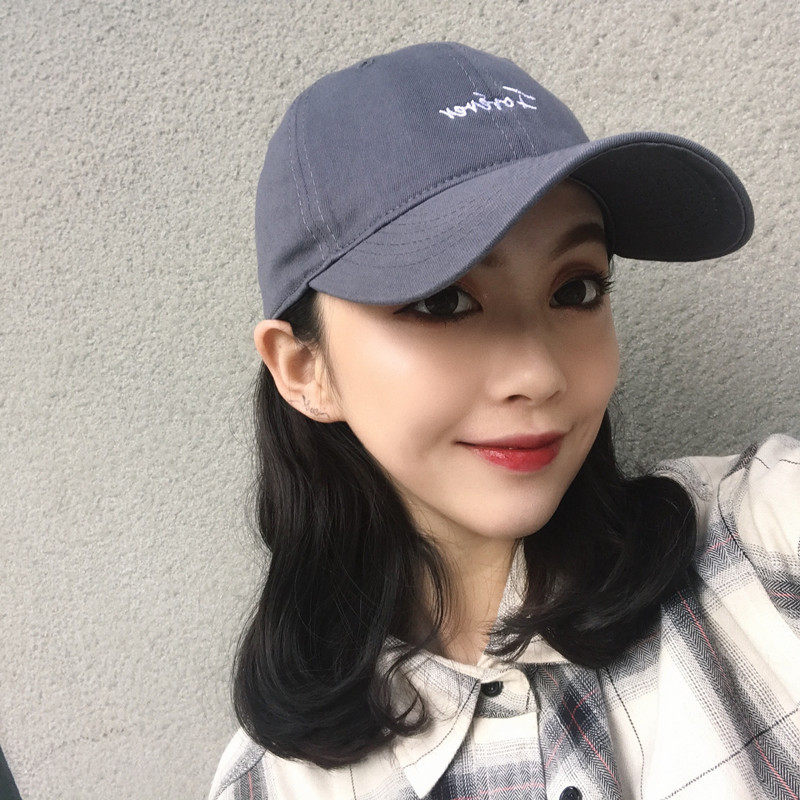 Explicit white minimalist Alphabet Soft Top Baseball Cap Lovers street Duck Tongue Cap Spring Summer Sun Hat Students Soft Girl Tide Cap