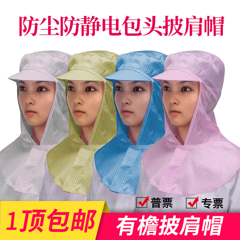 Dust cap work cap women's shawl hat labor protection food workshop dust-free cap anti-static ventilation ball industry