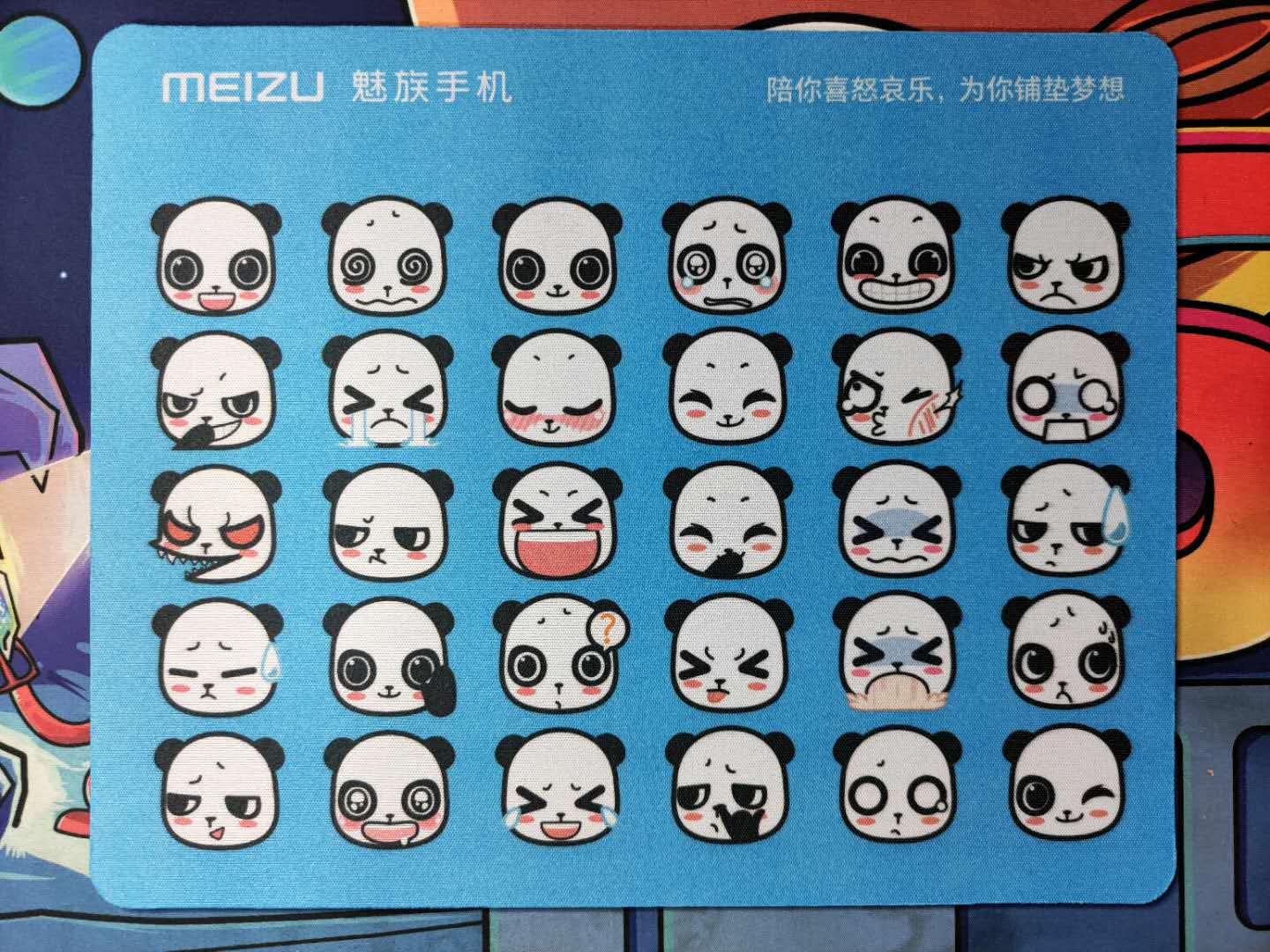 Brand new Meizu King Kong Panda emoji commemorative mouse pad cartoon cute anti-slip design natural rubber