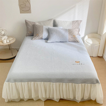 Han Style Teenage Girl Hearts Tech Cool Bean Mat Bed Skirt with three sets minimalist Bear Embroidered bed Hat Sandmat