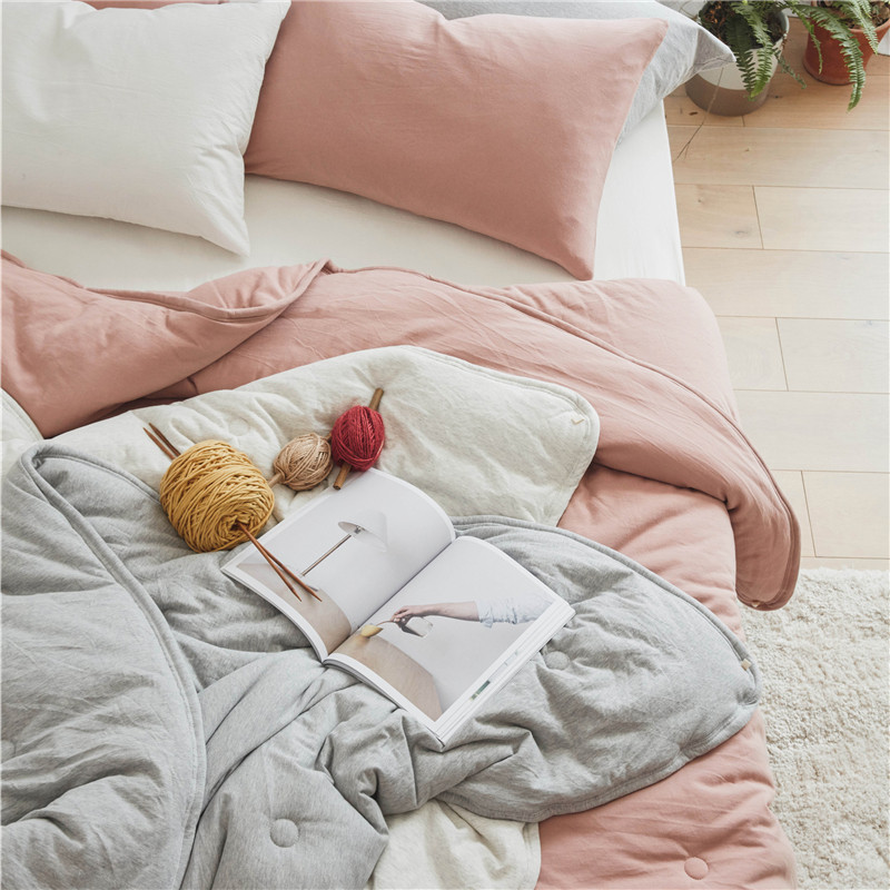 Cotton Knitted Cotton Single Quilt Spring and Autumn Quilt 150*200 Washed Super Soft Thick Double Evelvet Quilt Winter Quilt Core