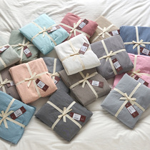 Japanese style simple water wash cotton pure color bed hats sheet single sale quilt cover single sheet 1 8m bed hat single sale