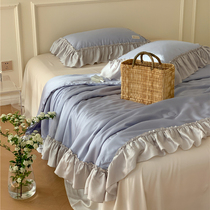 Han-style lotus leaf side 60 heather and summer cool by four sets of minimalist pure color sweet and sweet girl heart air conditioning by three sets