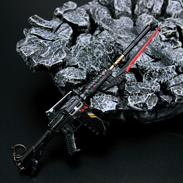 FireWire Weapon Dragon Blood M4A1 Shadowless AK47 Alloy Model Thor Metal Toy Gun Model Keychain Ornament