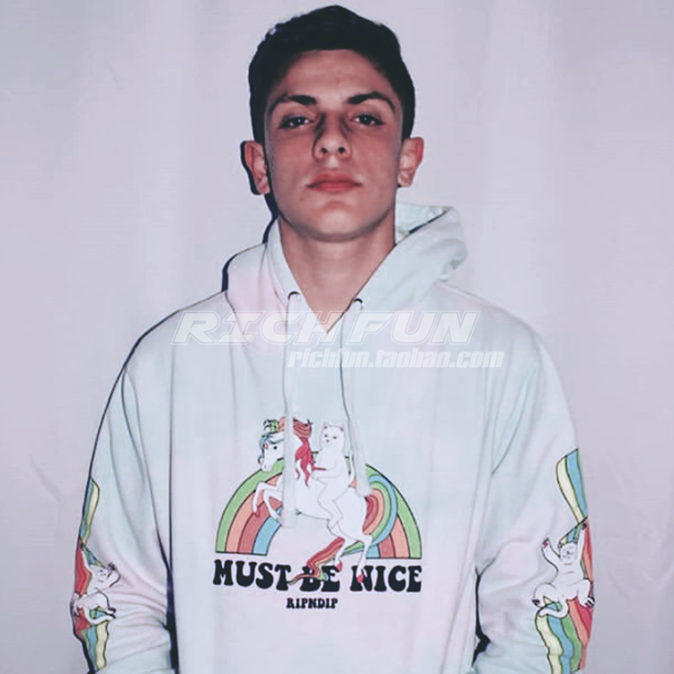 Худи RIPNDIP My Little Nerm с капюшоном, толстовка с рисунком: кошка-существо, радужный единорог, мужская и женская