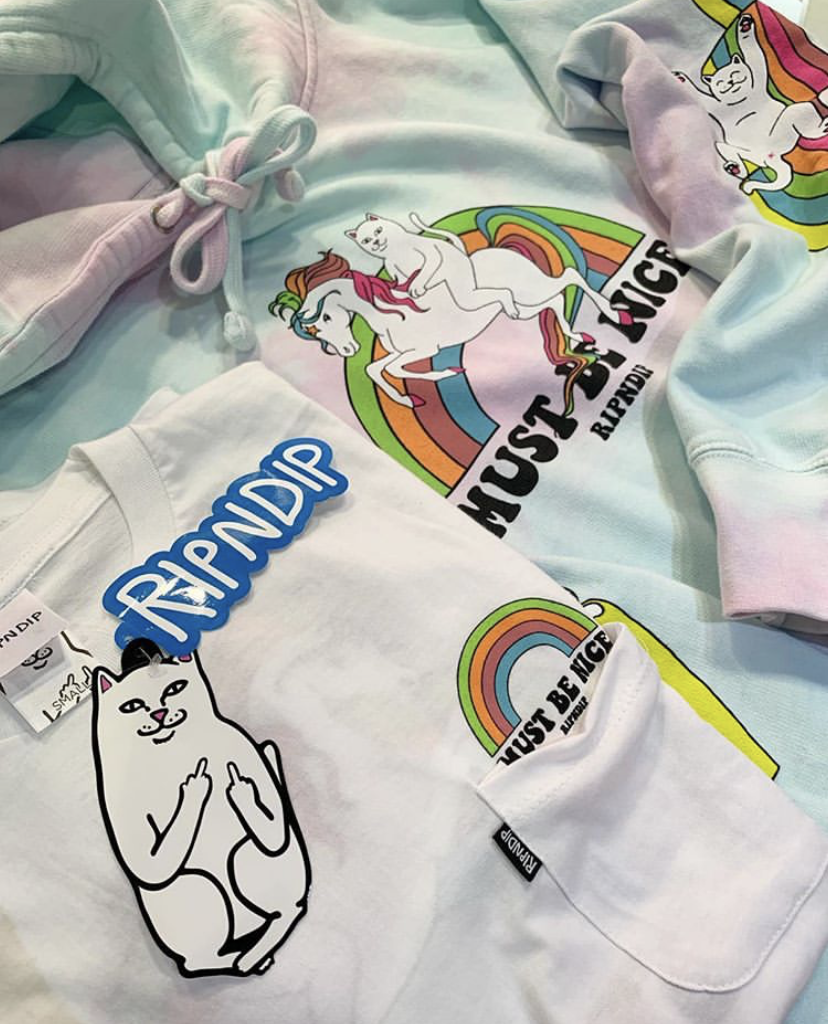 Худи RIPNDIP My Little Nerm с капюшоном, толстовка с рисунком: кошка-существо, радужный единорог, мужская и женская