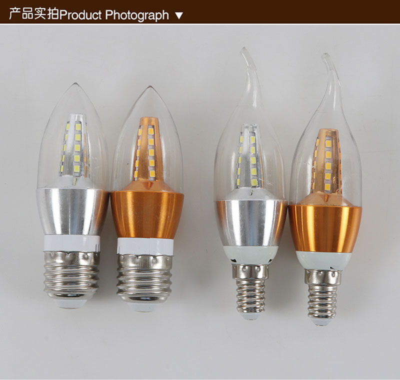 Crystal lamp with energy saving LED bulb e14 small screw mouth candle lamp 220 large screw mouth e27 sharp bubble ultra bright household