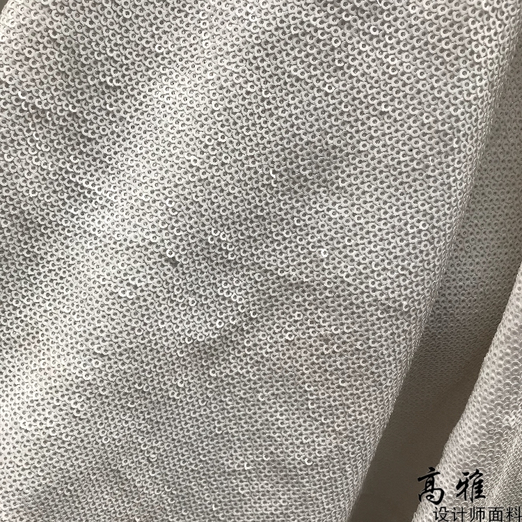 High-End White Perforated Fish Scale Sequin Fabric Wedding Background Fabric Glitter Performance Costume Sequin Fabric L17 High-End White Perforated Fish Scale Sequin Fabric Wedding Background Fabric Glitter Performance Costume Sequin Fabric L17