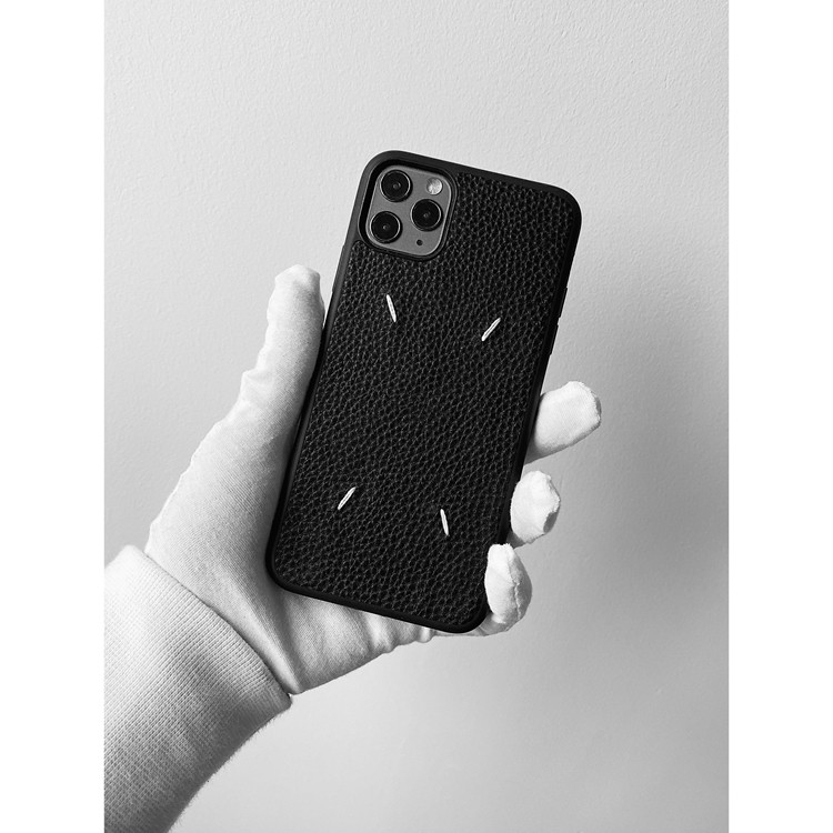 2022 new Margiela style leather all-inclusive 13promax mobile phone protective shell four-corner hand stitching 12promax