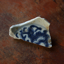 Qingdai Kangxi Qianlong Period Qingflower Dragon Grain Disc Porcelain Sheet Ming Qingqing Green Flower Porcelain Old Porcelain Piece Specimen Ancient Porcelain Sheet Specimen