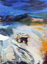 American modern minimalist Abstract Decoration Painting Oil Painting Hand-painted Original Oil Painting Genguan Corridor-Like Board Room Without Frame