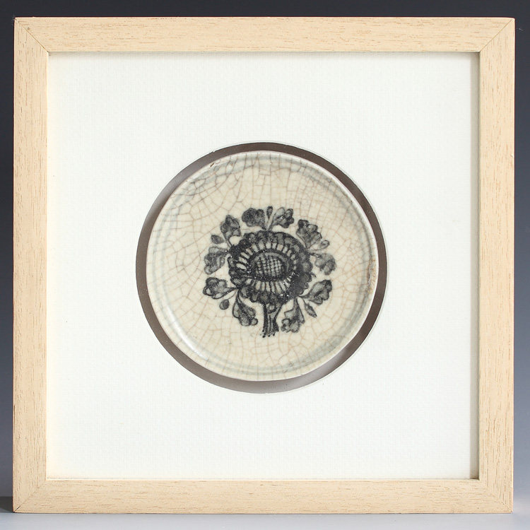 Ming Dynasty porcelain sheet Ming and Qing flower Flowers Green Flower porcelain Porcelain Pieces Decoration Painting Family Hung Painting Artwork Ancient Play