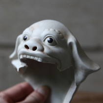 Porcelain plastic Lion statue Porcelain Plastic Lion Figurine specimen Ming and Qing lion head ancient porcelain sheet Old Porcelain Flake Specimen Samples of the Ming Dynasty