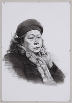 Original 2 Open portrait sketch China Academy of Fine Arts studio teacher demonstration real woodcut portraits original