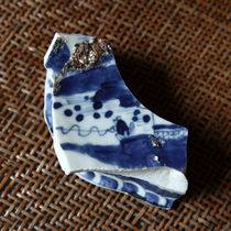 Qing Dynasty Kangxi blue and white landscape figure porcelain specimen specimen of Qing Dynasty three dynasty porcelain specimen antique porcelain specimen