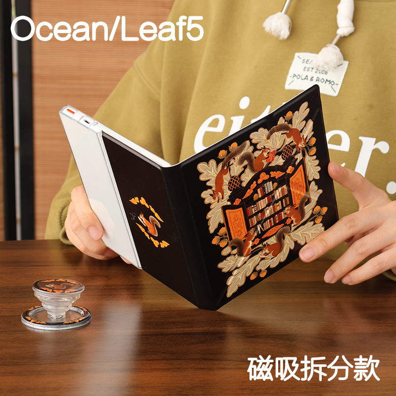 Squirrel Wenstone Leaf5+/5/5C Protective Case Ocean4 Magnetic Detachable Ocean5 Ocean 77% off Foldable Stand 4Turbo E-Book Kindleoasis23 Handheld Clear Case