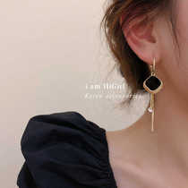 Korean sterling silver long letter earrings 2022 new design temperament tassel earrings S925 silver needle earrings