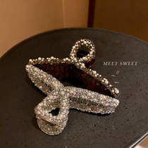 Korean pearl hairpin large shark clip 2022 new high-end temperament elegant wild go out headdress hair accessories female