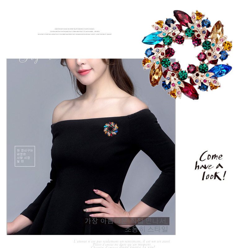 Mùa thu và mùa đông áo pha lê trâm cài ráp phương tây hoa bauhinia hoa trang sức Hàn Quốc cổ điển trâm cài pin garland pin nút cài áo
