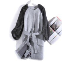 Flame Queen 2021 new imported mink whole mink winter wool double-sided tweed coat fashion fur coat women