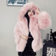 Flame Queen Warmth 2023 Winter Fox Fur Coat Full Fur Jacket Women's Hood Young Medium Long Fashion