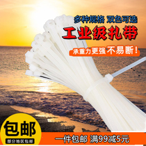 Self-locked nylon tied plastic button strong tied with strap with white strap dog beam strap