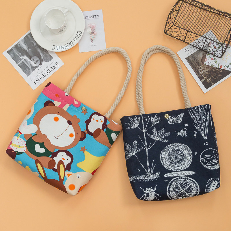 Tang Rabbit Rabbit Brief Canvas Single Shoulder Bag Hand Bag Handmade Diy Material Bag Gestational Milk Bubble Machine Time To Make 134 #