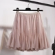 Mùa hè 2019 phiên bản Hàn Quốc mới của váy lưới eo cao nữ váy ngắn một từ váy pettiskirt không đều - Váy