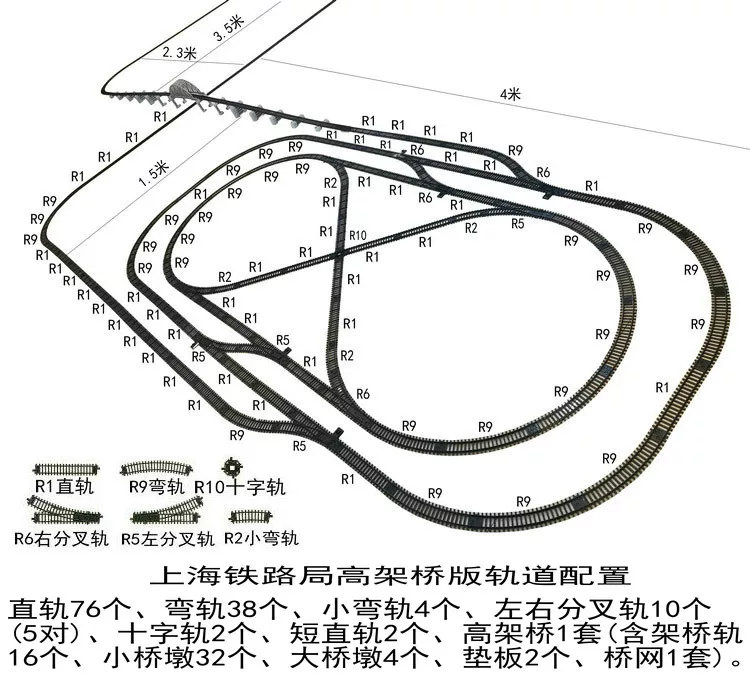 Realistic toy railed, electric train model for boys