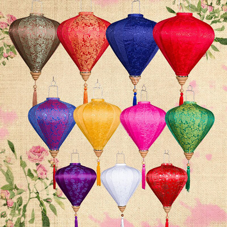 New Year Lanterns, Vietnamese Lanterns, Hoi an Diamond Lanterns, Wedding Lanterns, Hotel Outdoor Shopping Mall Decorations, Silk Lanterns