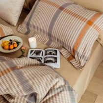 Foreign Trade Pure Cotton Color Textured Ravelvet Ground Full Cotton Mill Wool Four Sets Autumn Winter Warm Bed Pint Inglinger Pure Cotton Thickened