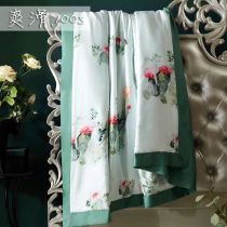 Imported 100 bifacial lan fine natural silk printed summer cool by thin air conditioning by 100S Lesile naked sleeps