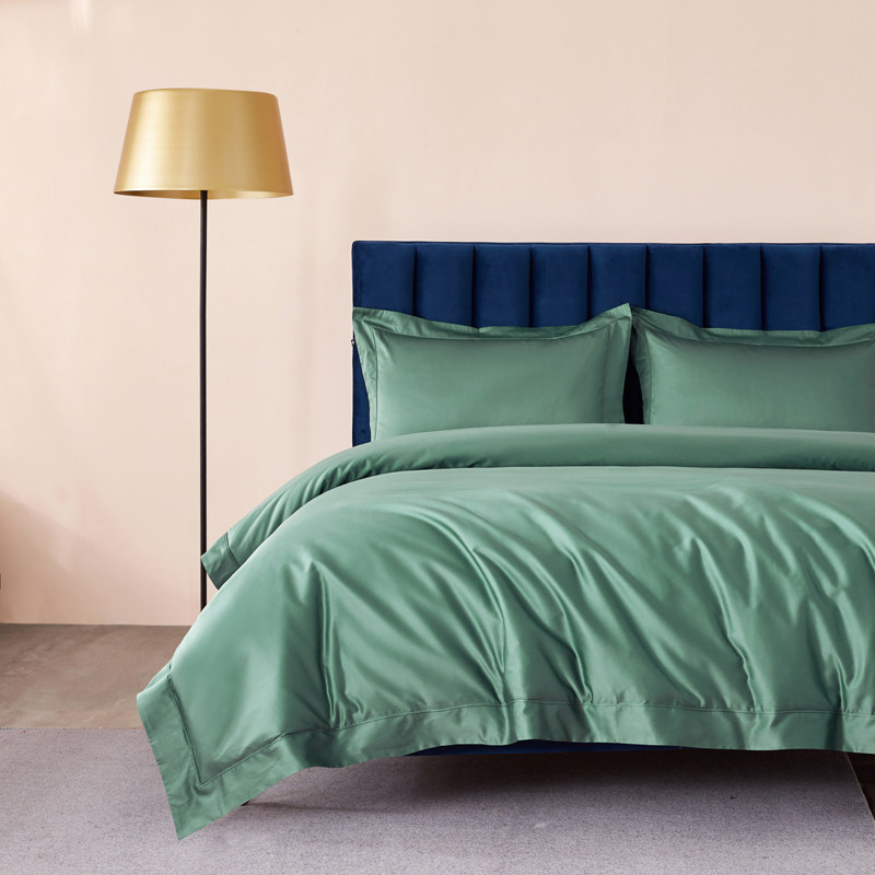 High-end bedding imported 100 horses quilt cover sheet pillowcase simple plain four-piece set 100S double strands