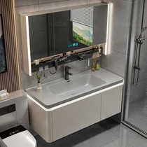 2024 New Microcrystalline Stone Integrated Basin Bathroom Washstand Washbasin Washbasin Set Bathroom Cabinet Combination