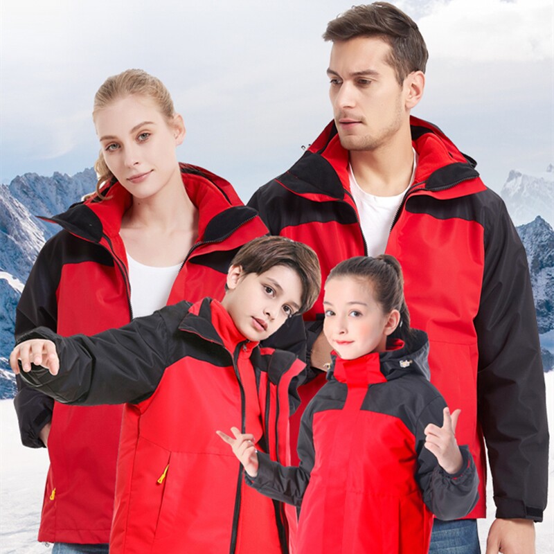 Submachine clothes three-in-one detachable male and female outdoor climbing clothes children's parent-child school uniforms customised autumn and winter