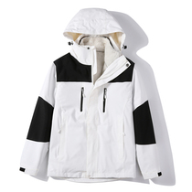 Outdoor jacket womens three-in-one detachable mens travel windproof plus velvet warm ski mountaineering suit custom autumn and winter