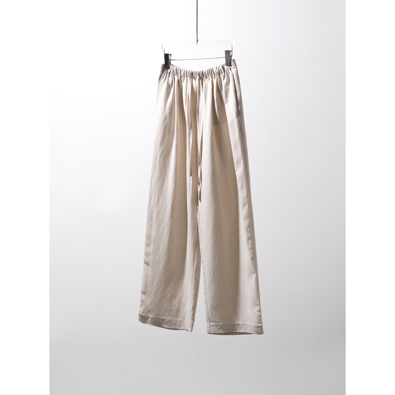 Tang Town LAOSHU Summer Casual Style, Light and Cool Tencel Linen Relaxed Casual Straight-Leg Pants