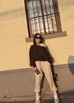 Original design sensation Little crowdsourced sexy fried street Shoulder Temperament Clothing Individuality Casual Blouse Loose 100 Hitch Cardigan