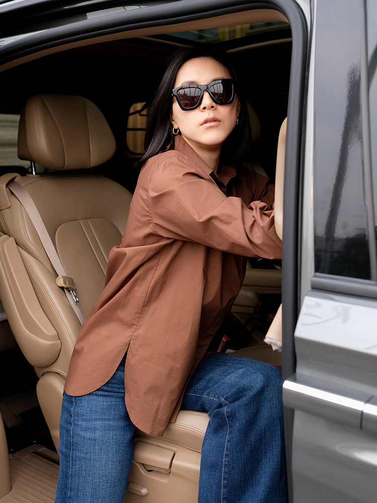 Don't miss @ soup soup 2004 straight cylinder long sleeves single row multi-button pure color 100% cotton girls shirt blouses 22 spring