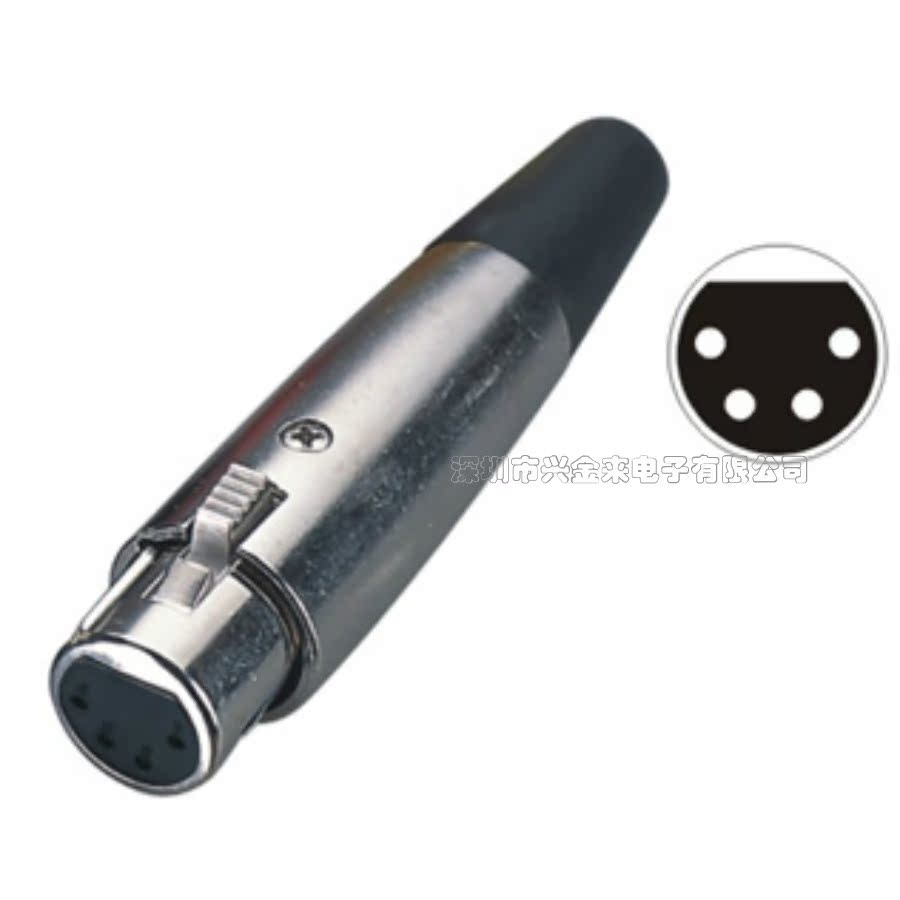 New goods 4P Cannon male head 4P Cannon mother head 4-core Canon mother seat microphone adapter card tap