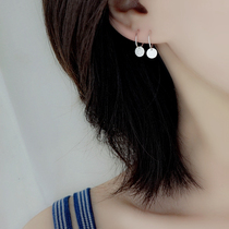 Small Z excellent quality 925 sterling silver simple round earrings temperament matte ear buckle fashion Port wind Net red ear ring female