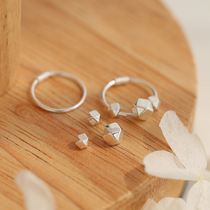 Broken silver a few two 925 sterling silver earrings to raise ear holes personality simple niche design ball earrings earrings earrings female