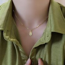 Fa-style retro small crowddesign Sensation Water Drop Necklace Woman s925 pure silver neck Chain Ornament Lock Bone Chain Advanced Sensation