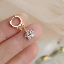 Korean sweet flower earrings niche design premium sense zirconia earrings temperament stud earrings personality earrings female cute