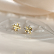 925 sterling silver earrings for women 2022 new trendy niche design four-leaf clover raised ear holes high-end earrings earrings